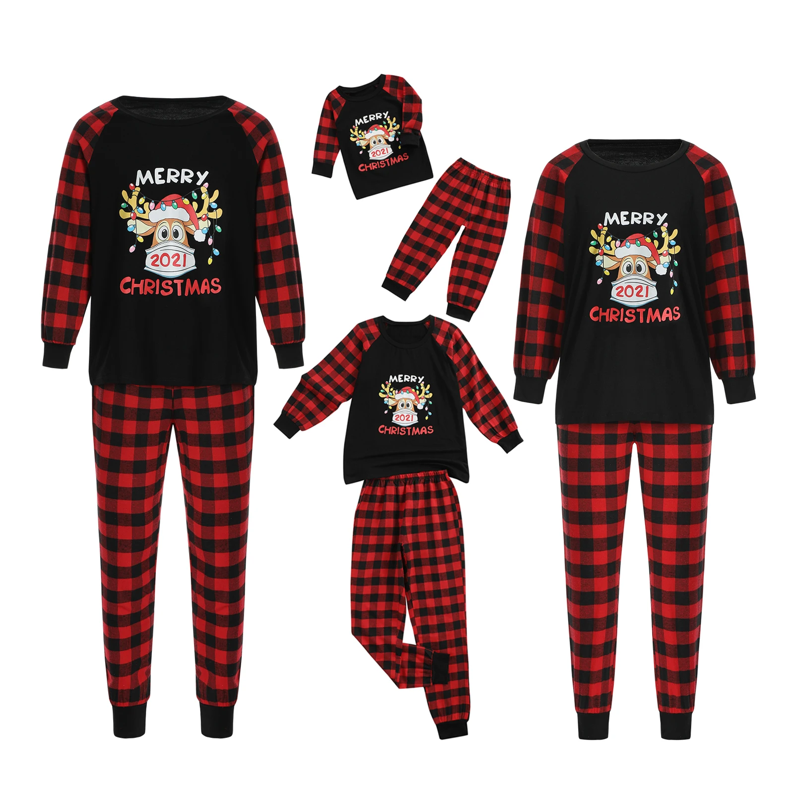 

Hirigin семейный сочетающийся Рождественский пижамный комплект одежда для сна Pjs комплект для взрослых женщин детей Ночная одежда праздничная...