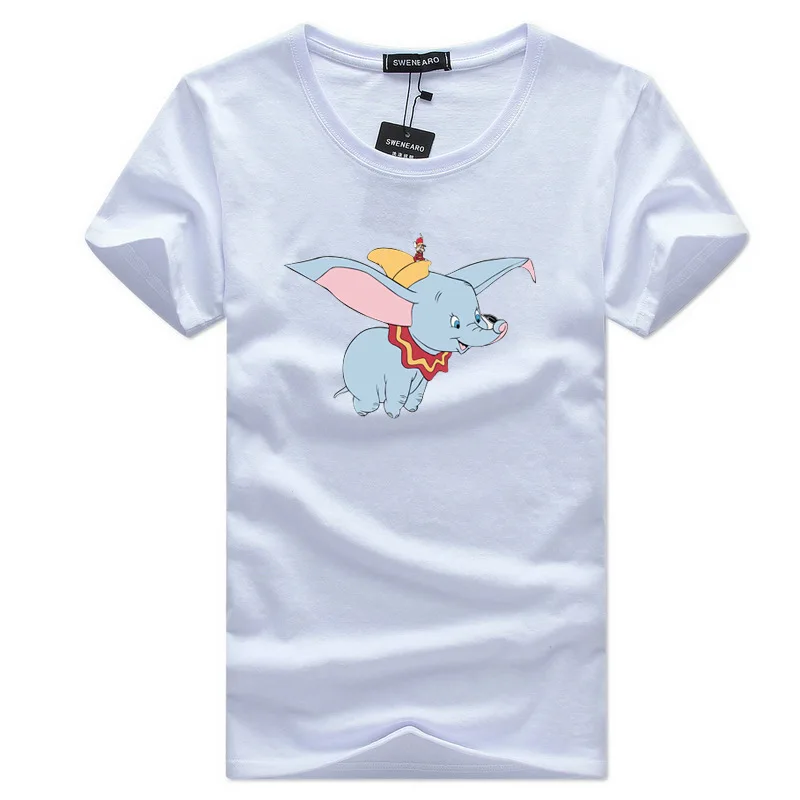 

2021 Summer New Fashion Short Sleeve T-Shirt Large Size Round Neck Cute Dumbo Print Top