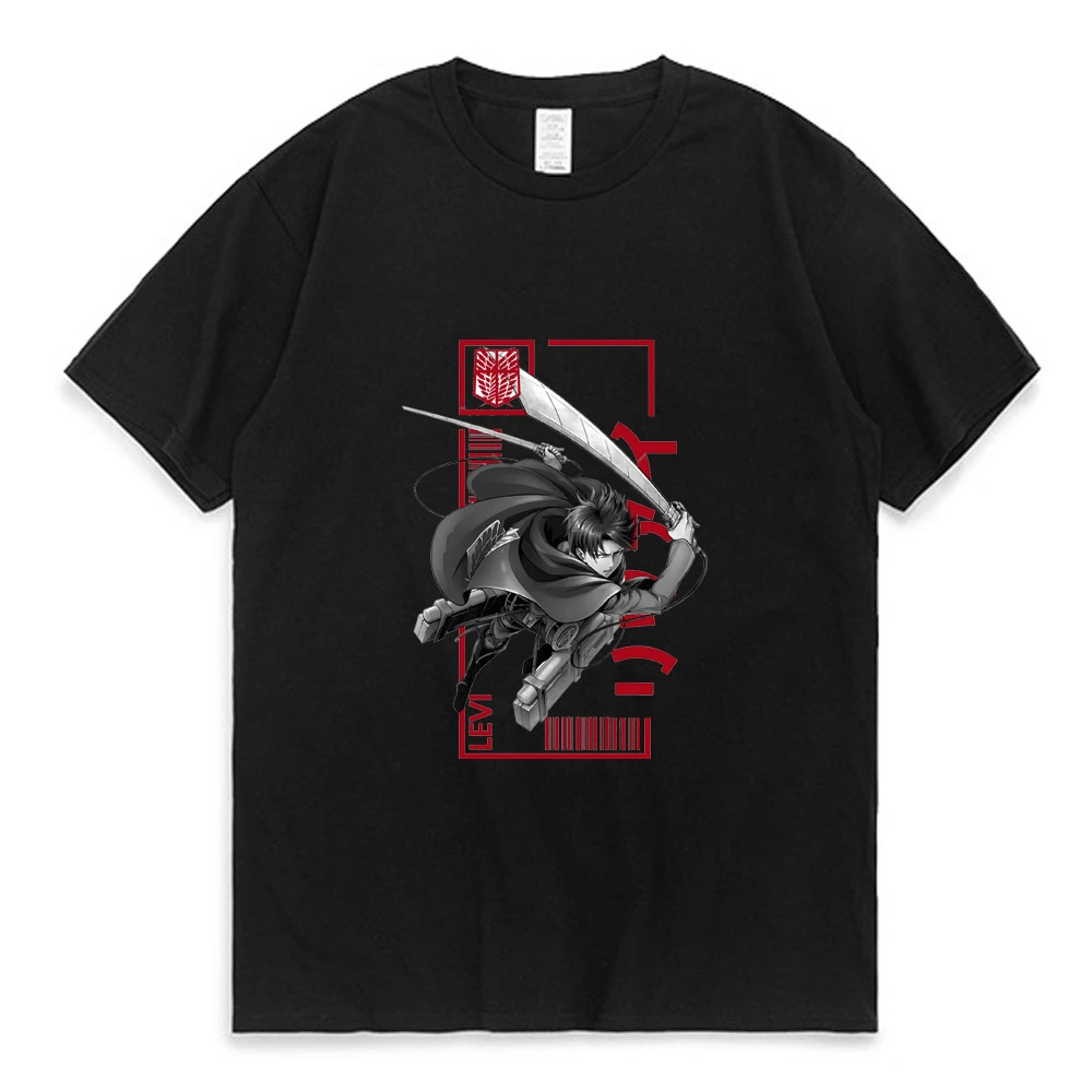 

Manga Levi Ackerman Tee Shirt Male Attack on Titan Anime Printed T-shirts for Men and Women Typography 3 Essential T Shirts New