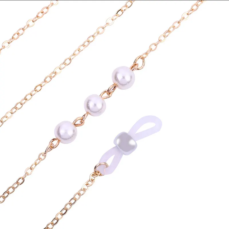 Женские модные очки с цепочкой ремешок для очков солнцезащитные жемчужный сплав