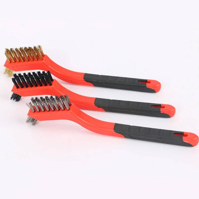 

Mini Handle Stainless Steel Wire Bristles Brush Sets for Cleaning Welding Slag Stain Rust Industrial Devices Surface