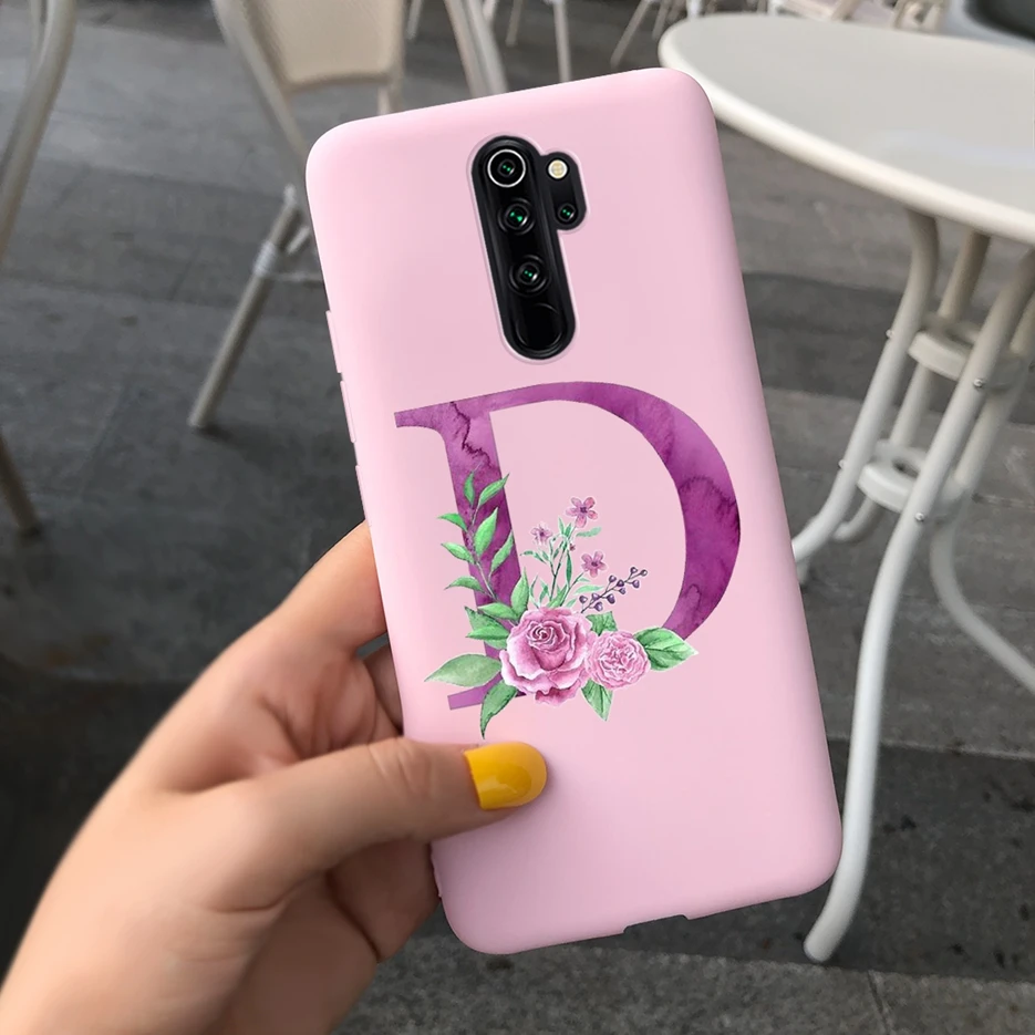 Чехол для Xiaomi Redmi Note 8 Pro мягкий силиконовый чехол с милыми буквами телефона 6 53