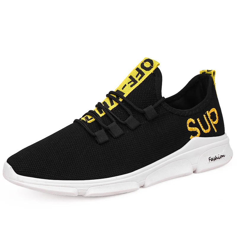 Summer Men's Casual Shoes Flying Mesh Surface Breathable Lace Up Sneakers Soft Sole And Wear-Resistant Running Shoes Size 39-44