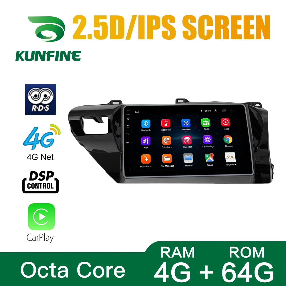 

Octa Core Android 10.0 Car DVD GPS Navigation Player Deckless Car Stereo For Toyota Hilux 2015-2020 RHD/LHD Radio Headunit