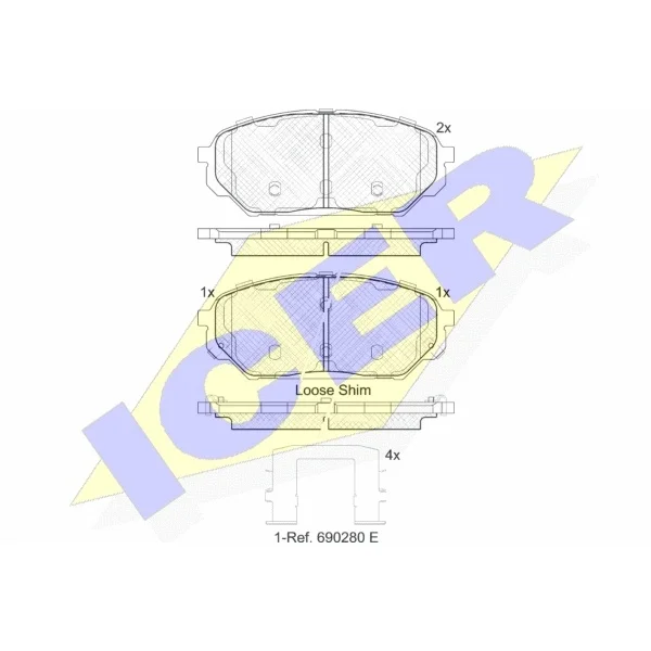 Колодки дисковые передние Hyundai IX55 3.0CRDi 08 ICER 182044|Тормозной цилиндр| |