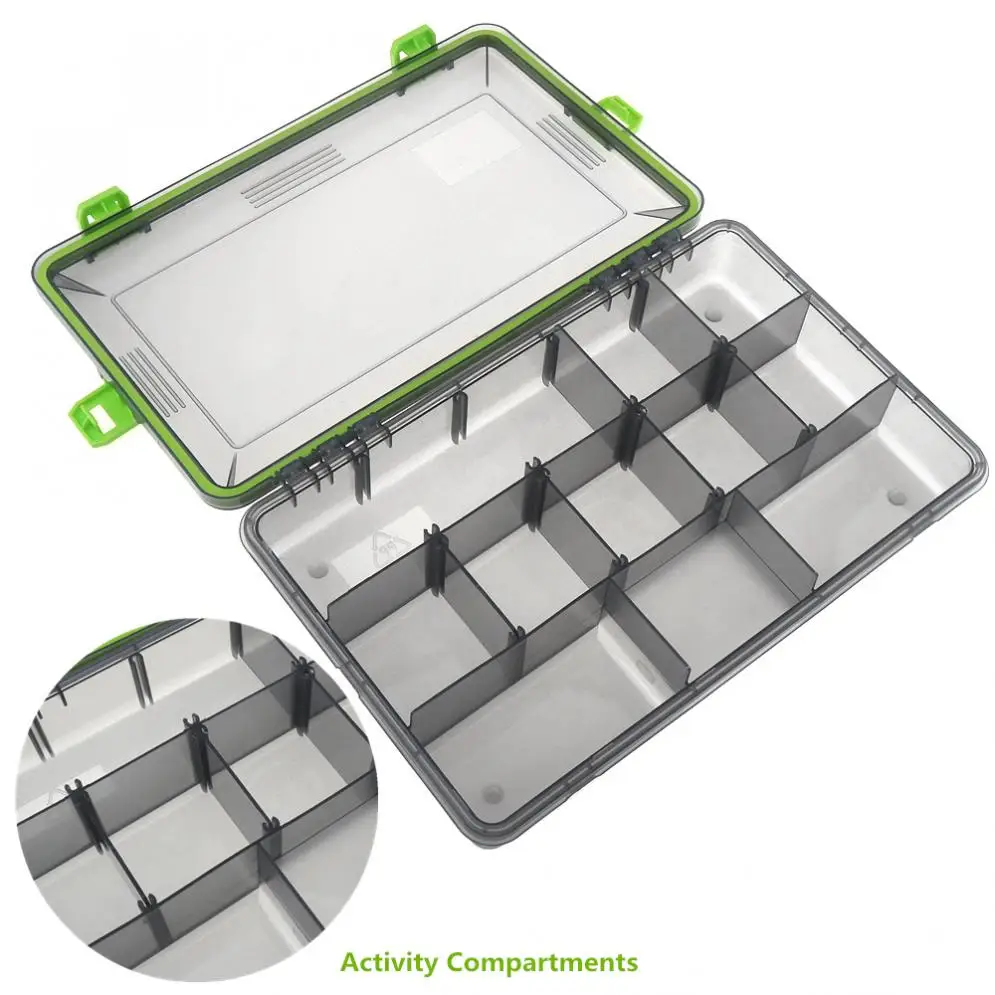 Водонепроницаемый и герметичный ящик для рыболовных снастей с 11 отсеками 4