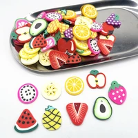 new 15pcs 20mm multicolour fruit beads flakes polymer clay spacer beads for jewelry making diy earring necklace bracelet