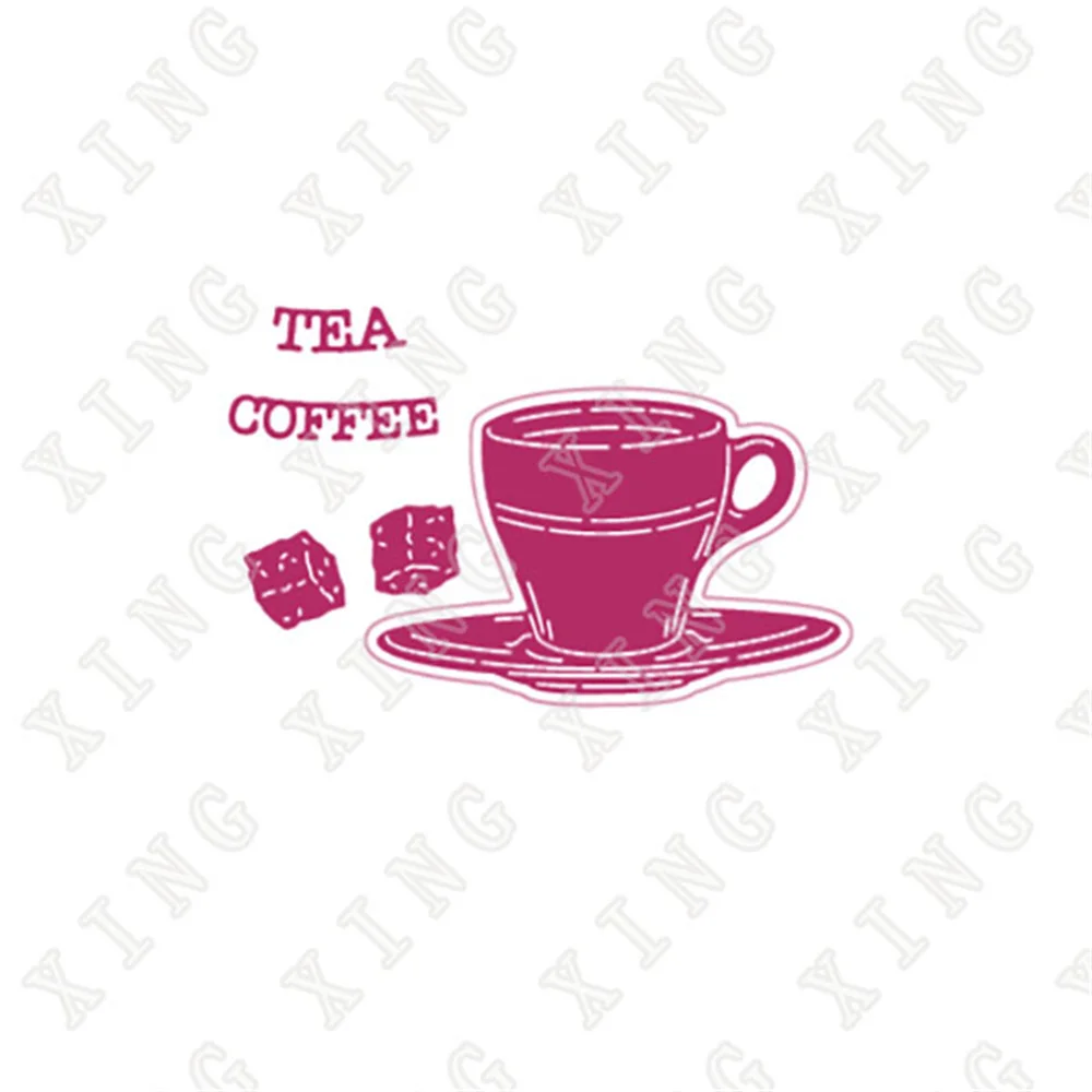 

Tea Coffee Cup and Saucer Metal Cutting Dies Scrapbook Diary Decoration Embossing Template Diy Greeting Card Handmade Arrival