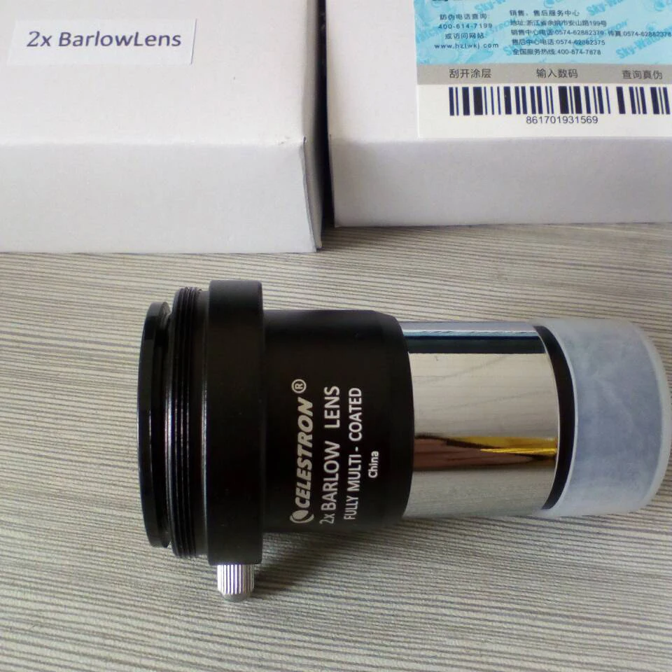 Celestron barlow oculaire 2x barlow lentille oculaire 1.25 pouces insérer la lentille 3x Barlow entre l'oculaire non monoculaire