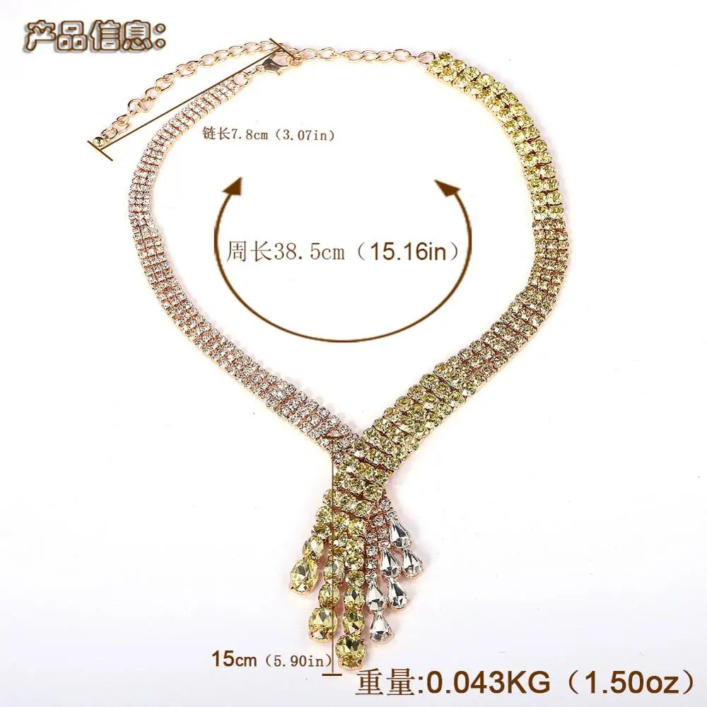 2020 длинное ожерелье с подвеской стразы женское дешево модное ювелирное изделие