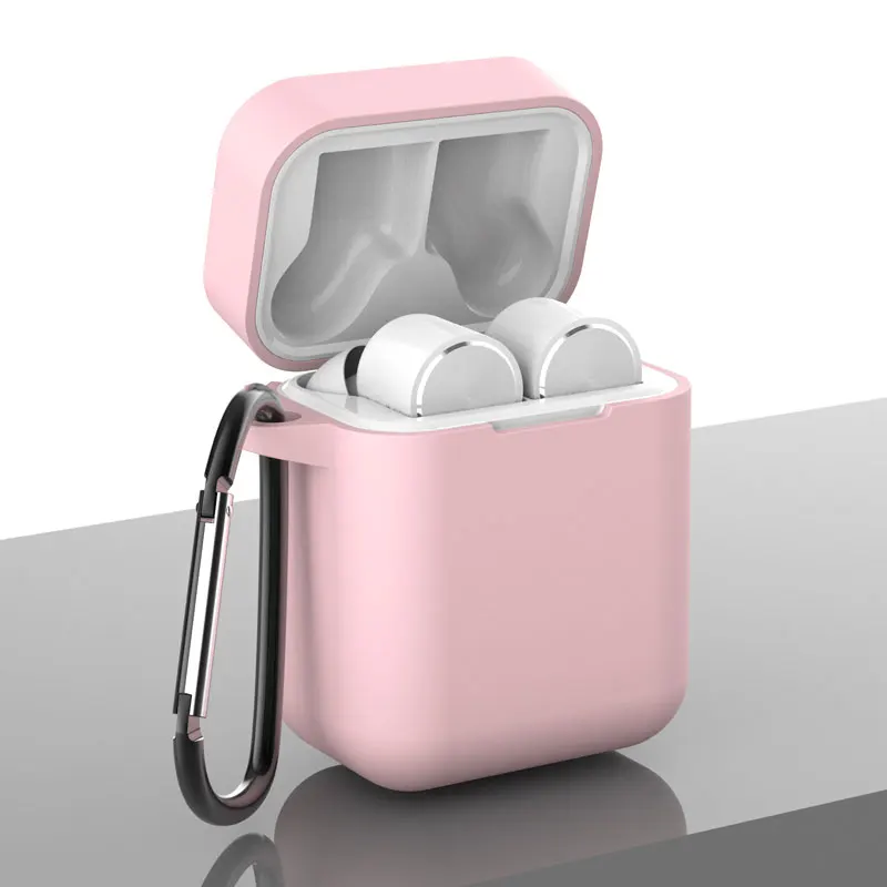 Pink with Hook Силиконовый чехол для Xiaomi Airdots Pro, беспроводные наушники, защитный чехол, мягкий ТПУ чехол, Bluetooth, наушники с крючками, Противоударная коробка - Цвет: Pink with Hook