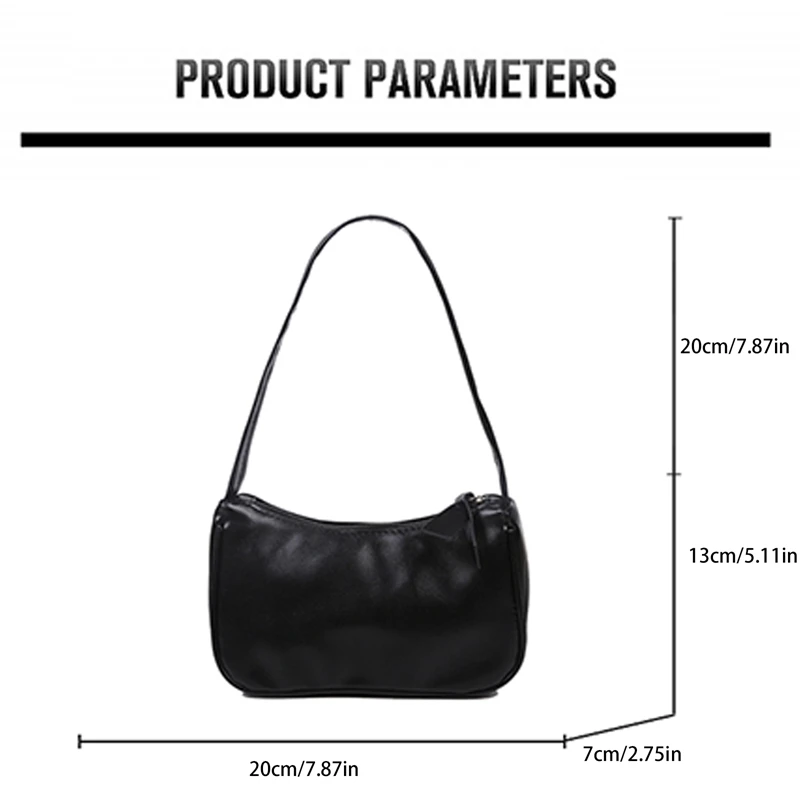 

Shoulder Bag For Women Retro PU Leather Handbag Totes Trendy Solid Color Underarm Bag Vintage Top Handle Bag Dropship