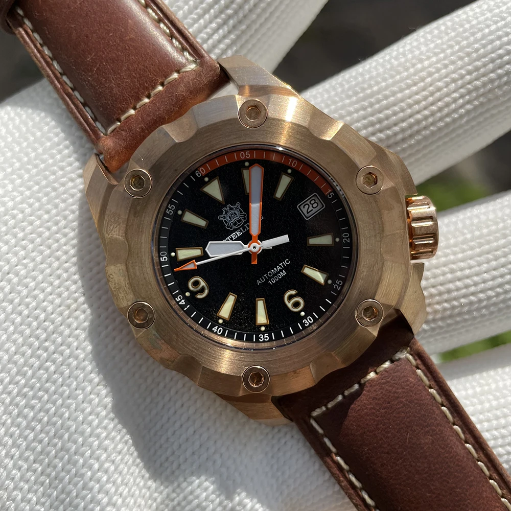 

【Spot Goods】New SD1942S CUSN8 Bronze Men's Mechanical Watch STEELDIVE Design 45mm Case C3 BGW-9 Luminous 1000M Waterproof Watch