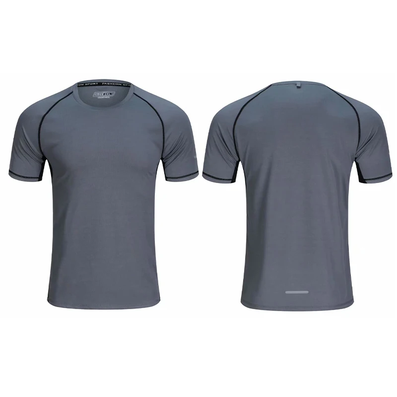 Белая мужская футболка для бега с коротким рукавом и круглым вырезом|Футболки