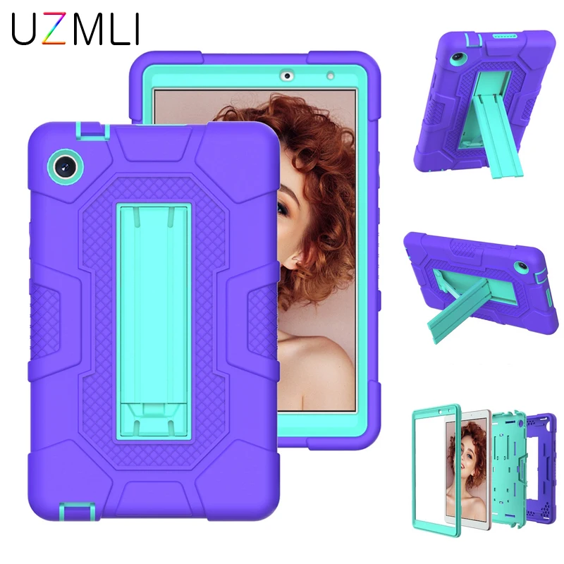 

Armor Shockproof Tablet Cover Case For Huawei MatePad T8 8.0 2020 Kobe2-L03 Kob2-L09 Coque Hard PC TPU Silicone Stand Shell