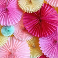 paper fans diy hanging decorations for wedding birthday party paper crafts festival tissue paper flower background decor