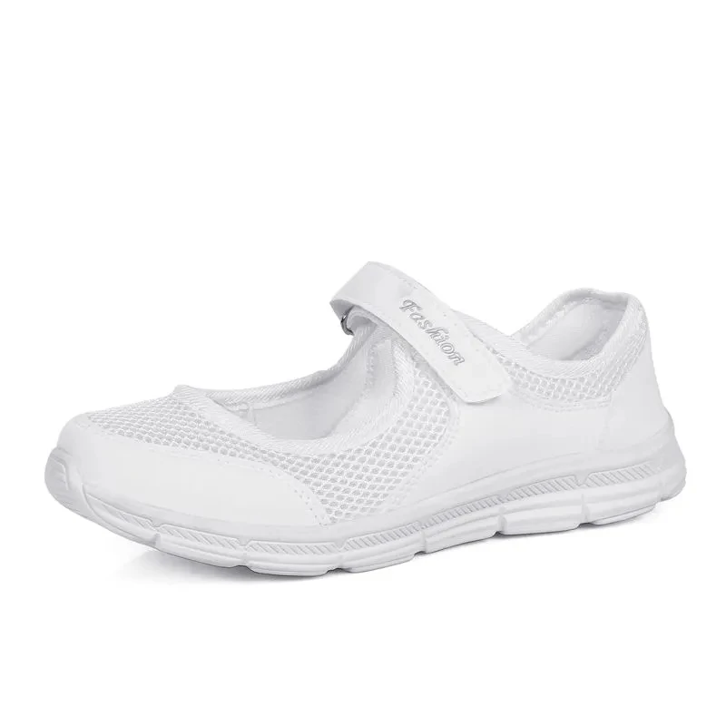 

White ballet summer shoes for women mesh breathable flats comfort dance shoes girls casual sneakers