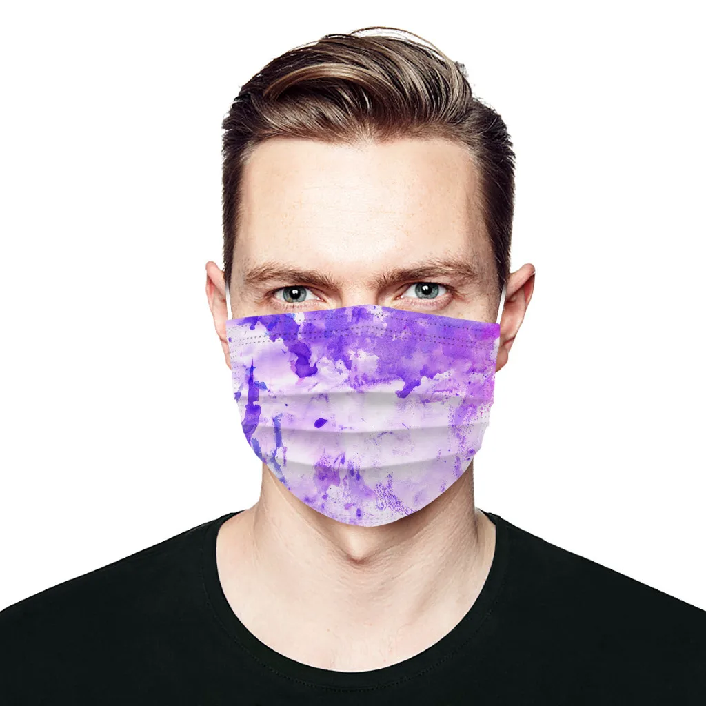 

Mascarillas Tie-dye Disposable Adult Mask Personal Face Filters Masks Mascara 3ply Facial Mouth Mask Mouth Cap Masque 10-50pc