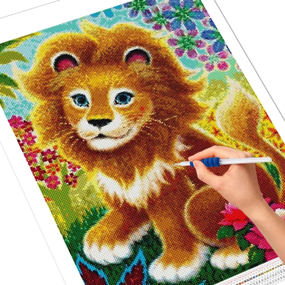 Алмазная живопись с мультяшными животными полная квадратная круглая вышивка