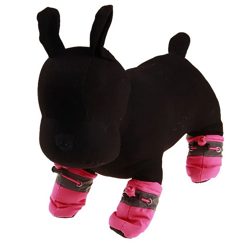 4 шт. Обувь для собак осенне-зимняя плюшевая бархатная 7 размеров обувь маленьких