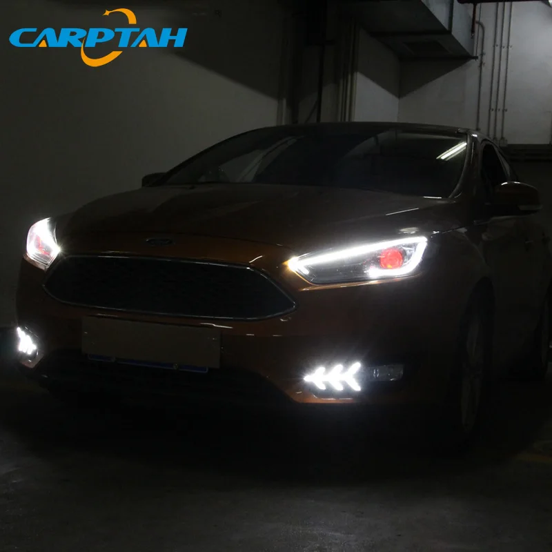 Светодиодный дневной светильник для Ford Focus 4 MK4 2015 2018 Водонепроницаемый 12V желтый