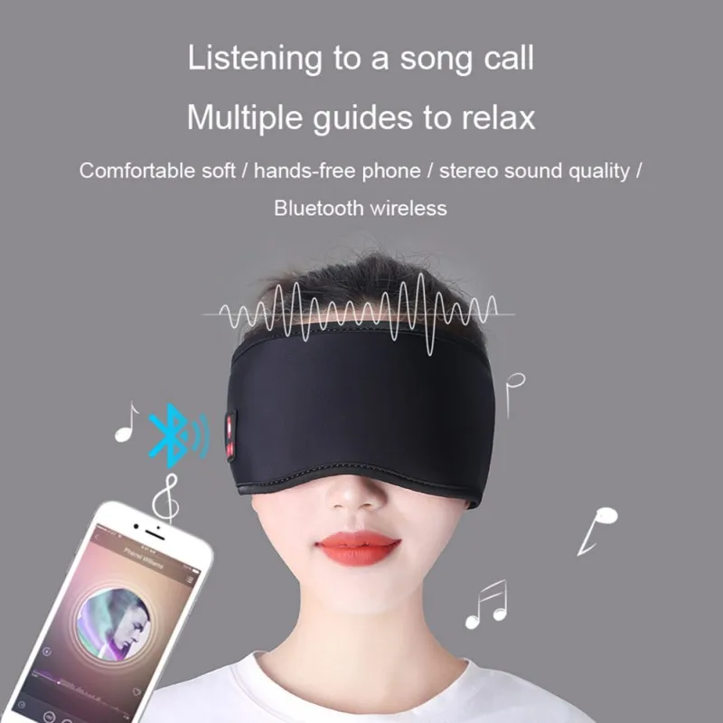 Беспроводная маска для глаз сна совместимая с Bluetooth 5 0 3D стерео накидка оттенки