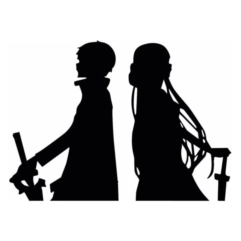 

14cm*10cm Sword Art Online(Sao) Kirito Asuna Car Sticker Car Accessories KK Vinyl Black/Silver