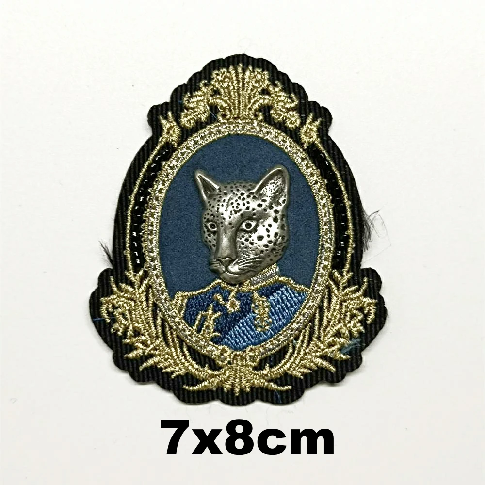 

Garment accessory embroidery metal cats leaf embroideried patches for clothing PA-3202