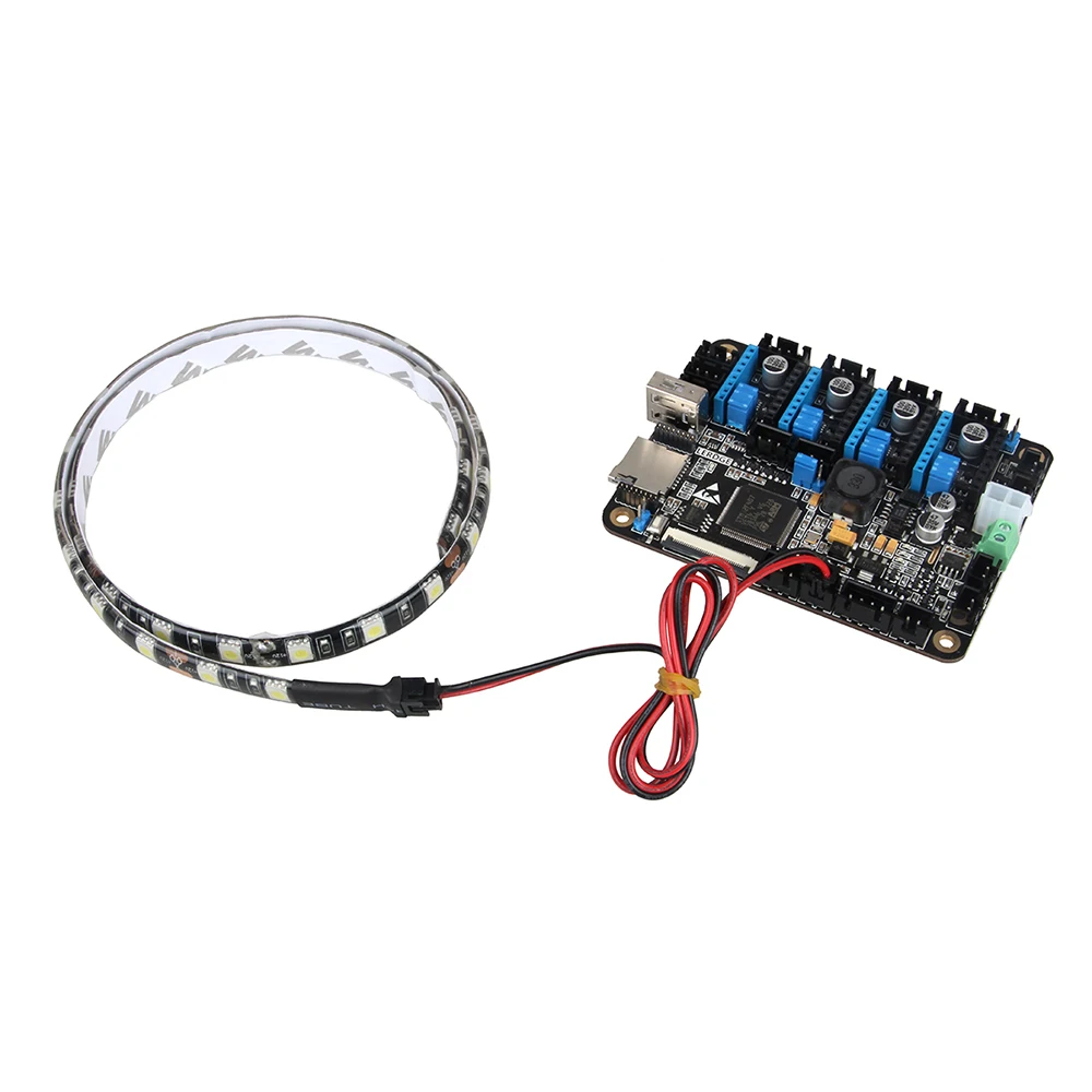 

3DSWAY 3D Printer Parts DC 12V 24V White Light Strip Motherboard Accessories Length 60cm 5050 Flexible Tape Warm White Lighting