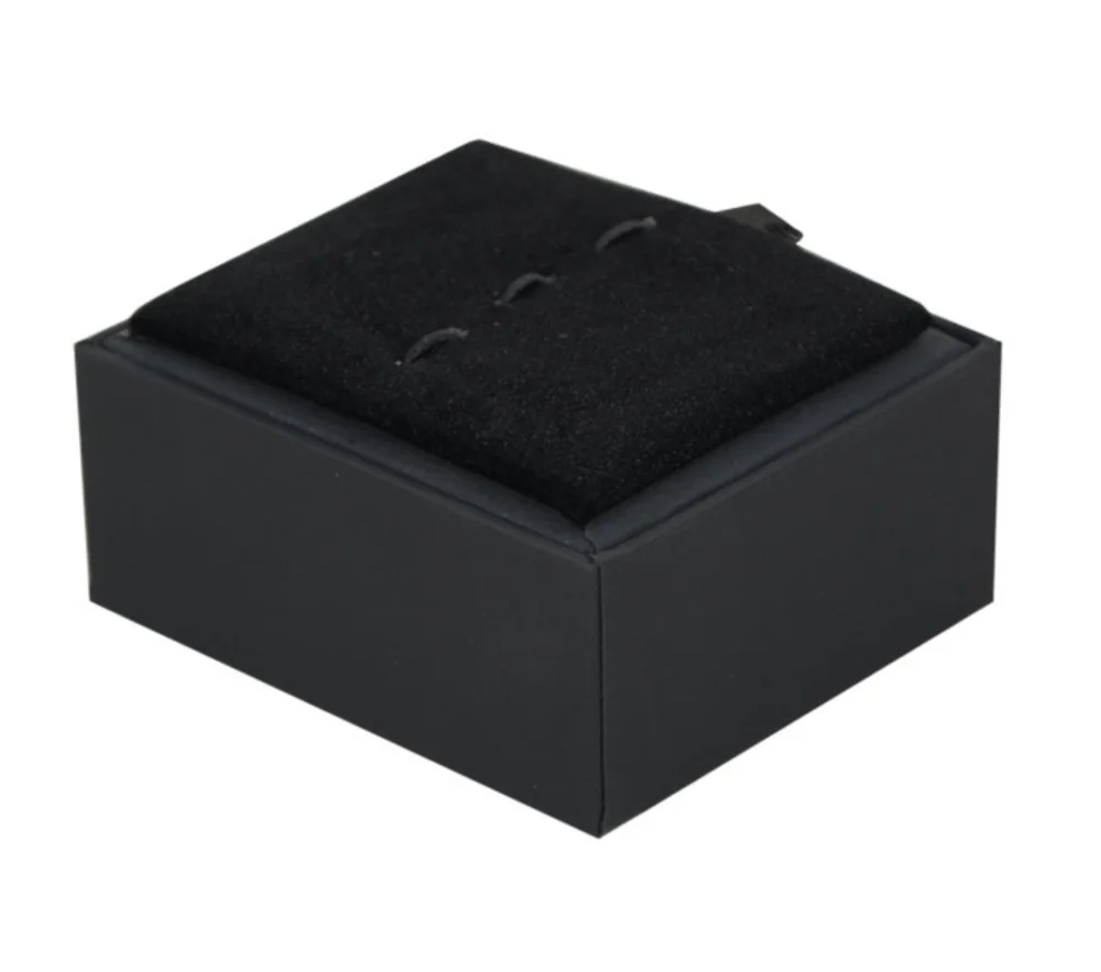 100 шт./лот картонные коробки с зажимами для галстука черная/синяя матовая