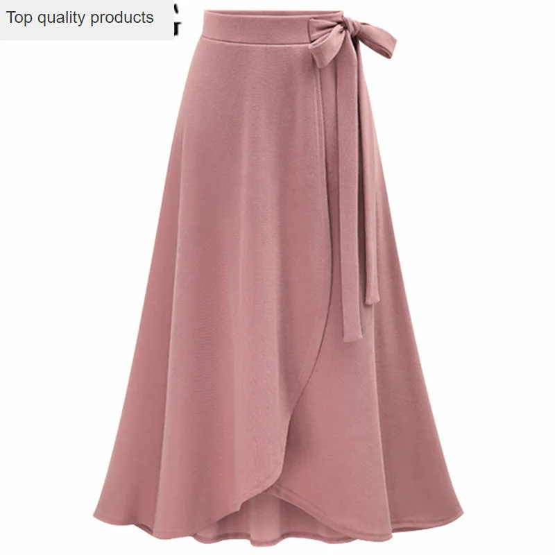 

Женская длинная юбка с высокой талией, розовая или черная Асимметричная юбка в винтажном стиле, модель 5xl 6xl на весну, 2020