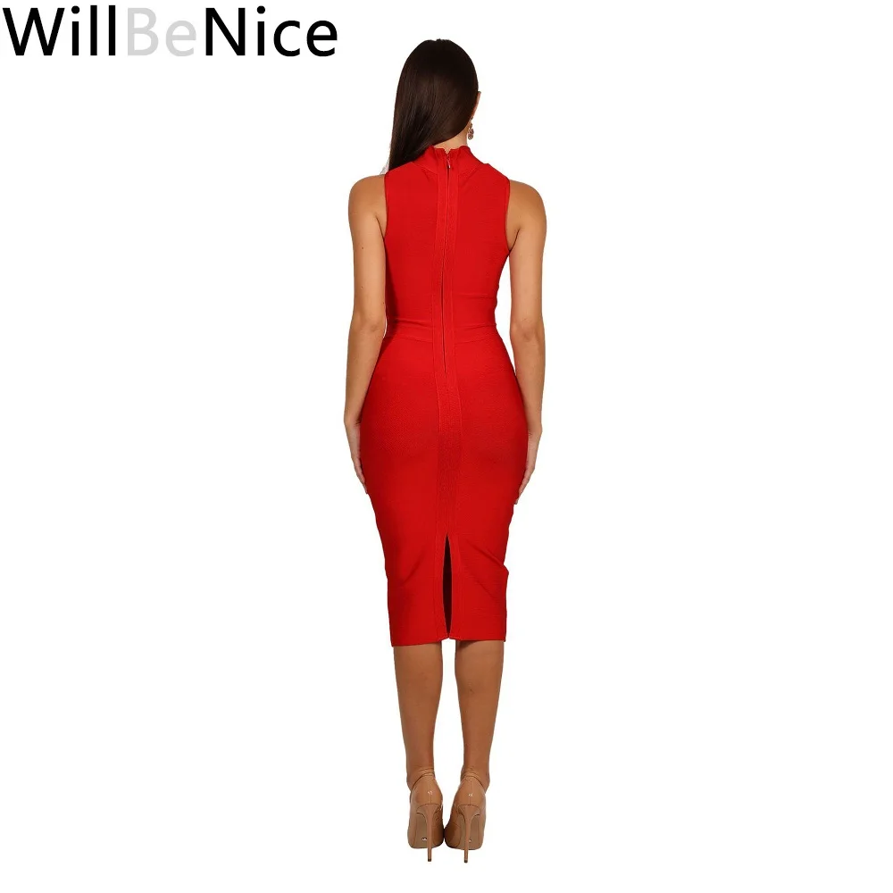 Женское Бандажное платье WillBeNice розовое или красное вечернее облегающее в