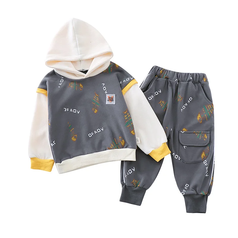 

New Children Fashion Clothes Spring Autumn Kids Boy Girls Letter Hoodies Pants 2Pcs/sets Baby Toddler Clothing Infant Sportswear