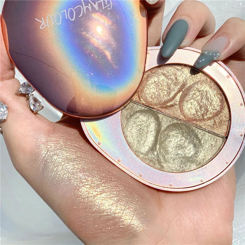 GlamColo Double Colors Highlighter Palette Face Contouring Makeup Brightener Concealer Primer Bronzer | Красота и здоровье