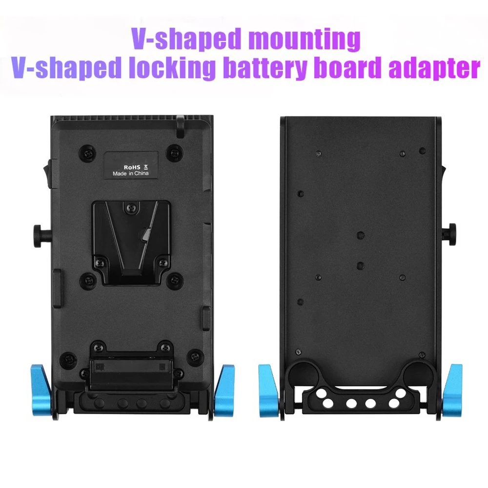 

V Mount V-Lock Battery Plate Adapter with 15mm Dual Hole Rod Clamp NP-FZ100 Dummy Battery Replacement for Sony A7RⅢ A7R Ⅳ A6600