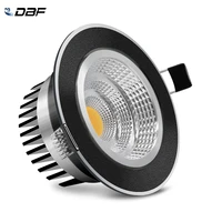 dbfround black housing embedded downlight dimmable 5w 7w 9w 12w ceiling recessed spot lights with ac 110v 220v led transformer