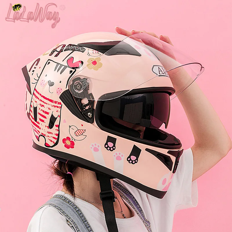 Мотоциклетный шлем на все лицо для уличного велосипеда со съемным зимним шарфом