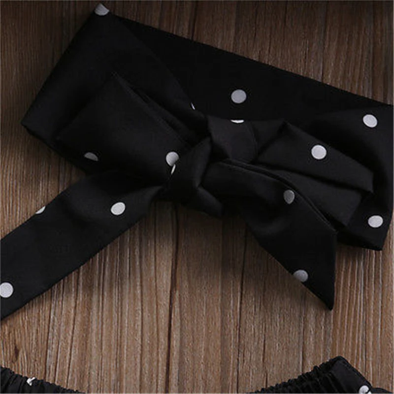 3pcs Baby Girl Summer Clothes Set Dot Sleeveless Top Vest Hole Jeans Pants Bow Headband Outfits Fashion Casual Kids Clothing Set