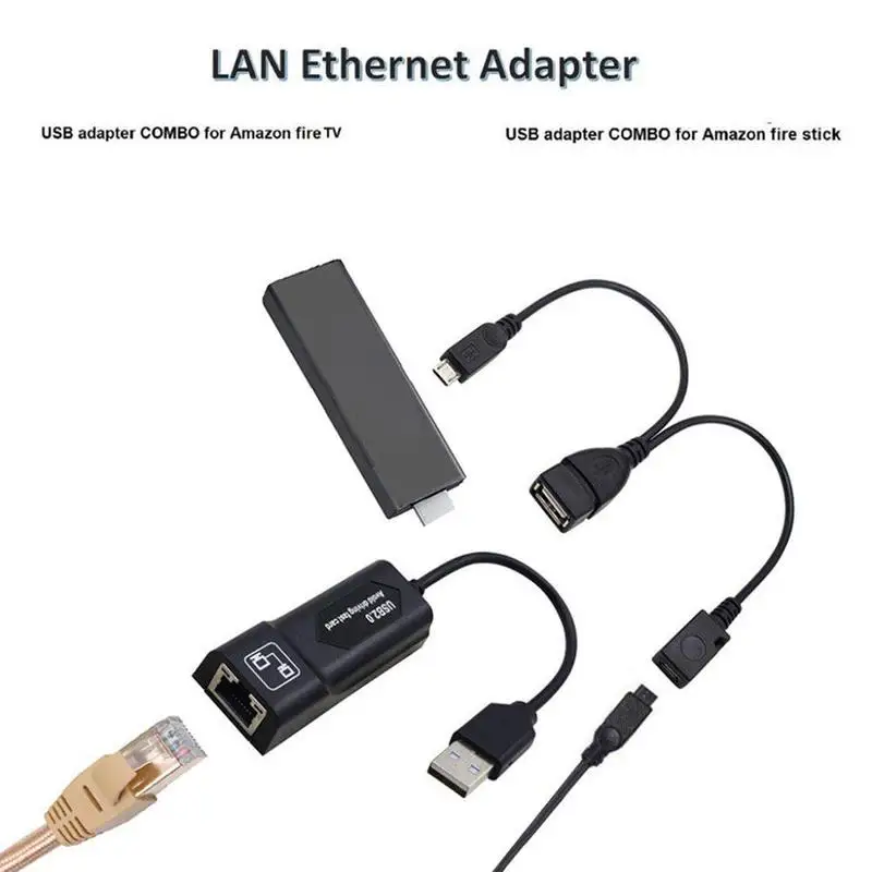 LAN Ethernet адаптер для AMAZON FIRE TV 3 или STICK Mirco 2 STOP GEN OTG 0 USB корабль падение буферизация