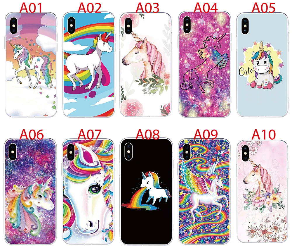 

For TCL REVVL 5G 4 Plus Plex T780H 10 SE 10 Pro Case Soft Unicorn Rainbow Coque Shell Back Cover For TCL 10 Pro Phone Case