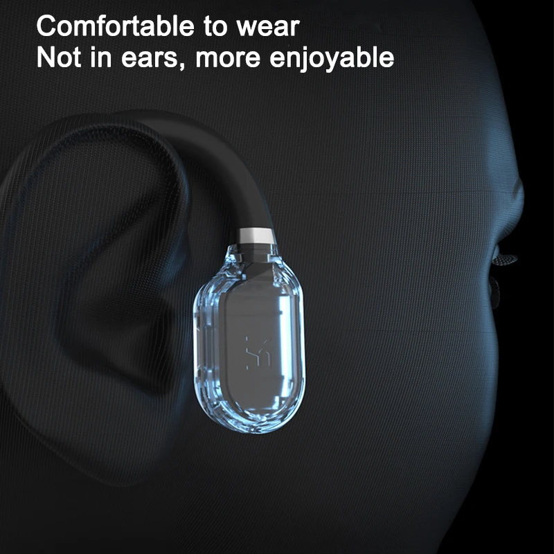 

Air Bone Conduction Headset Bluetooth 5.0 Ear Hook Headphones for Handsfree Calling Sweatproof Earphones Sports Music