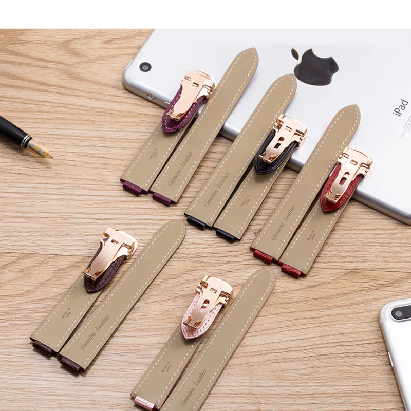 Professional Watch Band For Cartier Tank RONDE TORTUE Solo W6700255 Genuine Leather Watch Strap 20/22/23/24/25 mm Bracelet Men