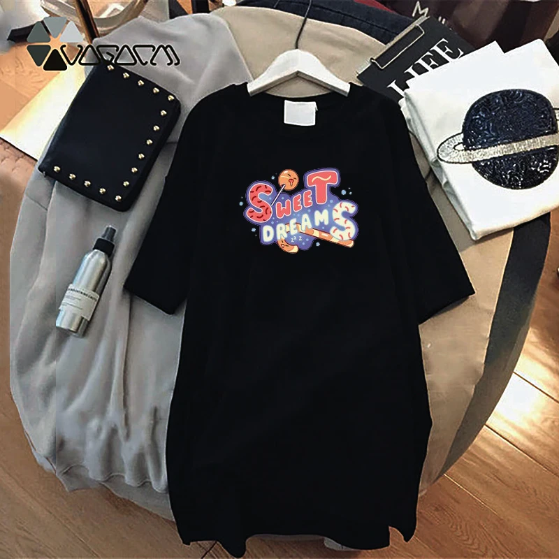 

Summer Women Dresses Letter Print Cute Plus Size Harajuku Mini Tshirt Dress Loose Casual Short Sleeve O-Neck Fashion Streetwear