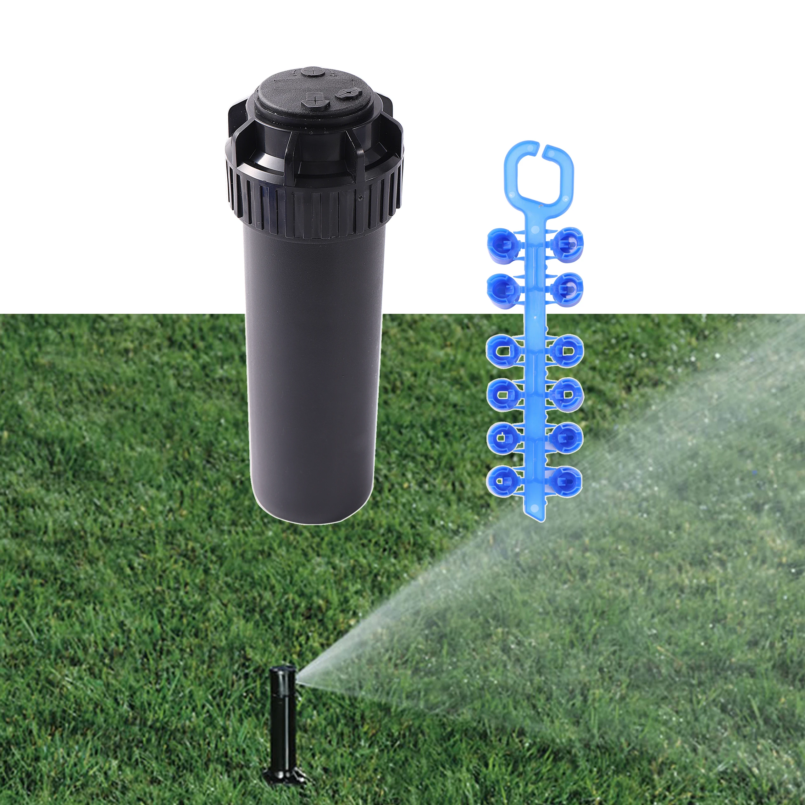 5Pcs G3/4" Lifting Type Buried Rotating Sprinkler 40°~360°Adjustable Pop-up Sprinkler Lawn Football Field Turf Irrigation Nozzle