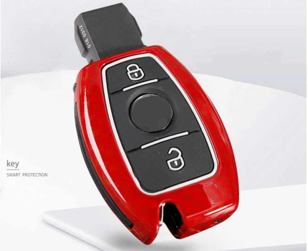 Чехол для автомобильного ключа из углеродного волокна держатель Mercedes Benz CLS CLA GL R