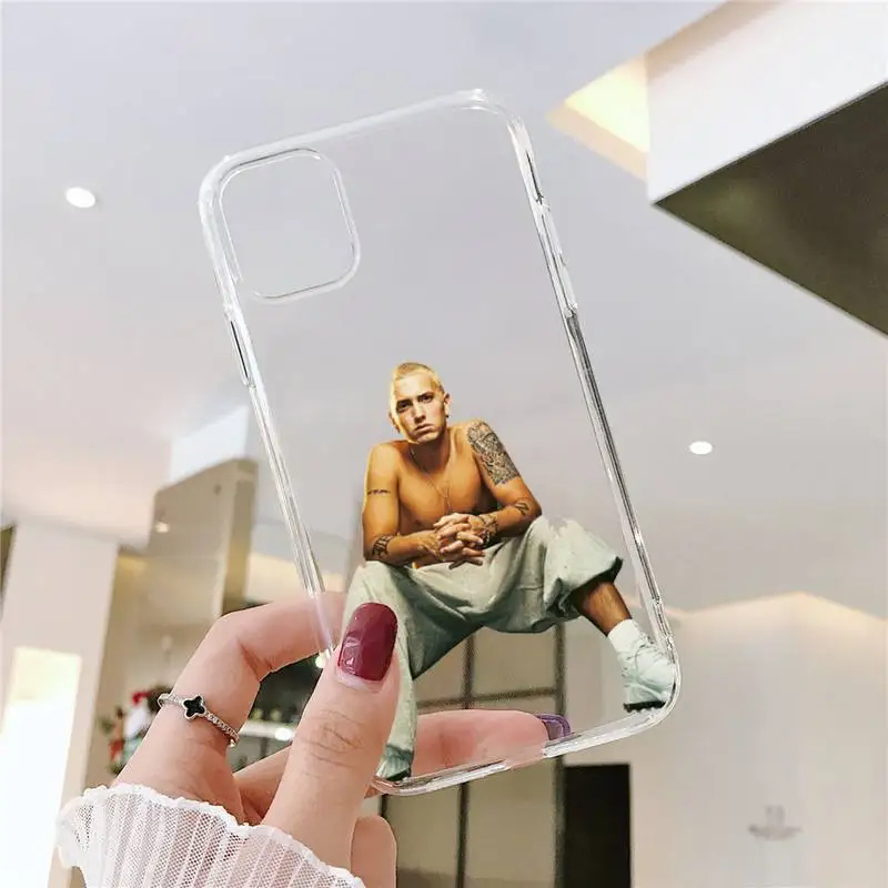 

Eminem famous Rapper Phone Cases Transparent soft For iphone 5 5s 5c se 6 6s 7 8 11 12 plus mini x xs xr pro max