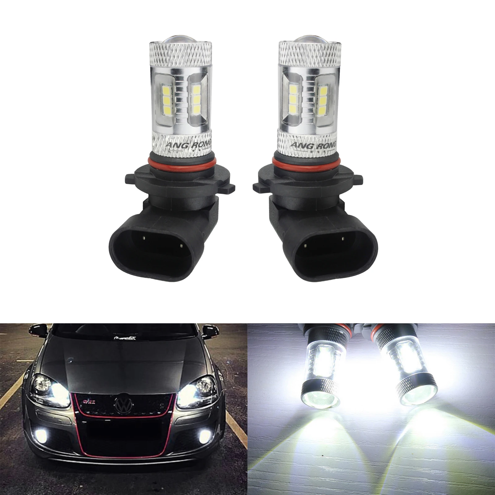 

ANGRONG 2x15 SMD 2835 Светодиодная лампа 9006 HB4 высокой мощности 15 Вт светодиодный ная противотуманная лампа дневные ходовые огсветильник белый (CA263x2)