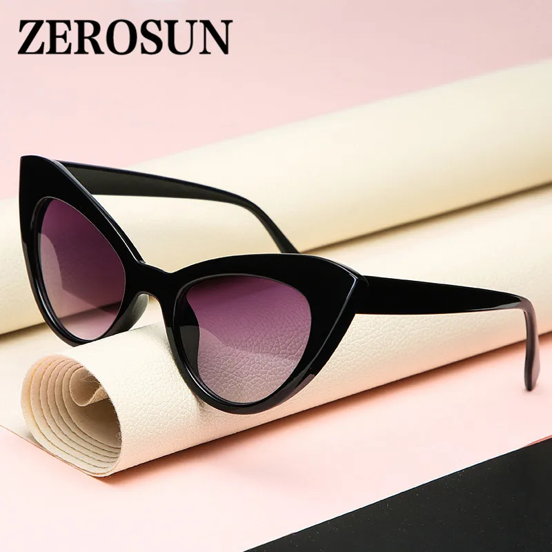 Zerosun кошачий глаз солнцезащитные очки женские красные Винтажные Солнцезащитные