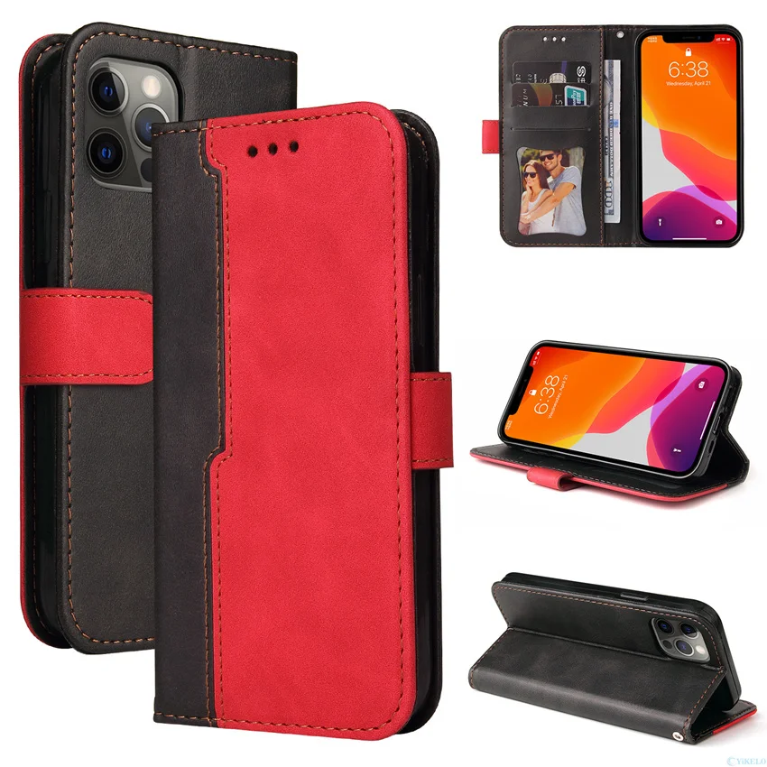 luxury phone case for oppo realme c3 8 pro c20 c21 q3 q3i v13 5 5i 6i 5g stitching color cover photo frame flip wallet leather free global shipping