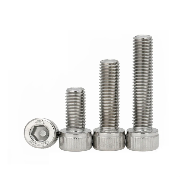 

Stainless Steel Cup-Head Hexagon Socket Screw Bolt M3M4M8M10 Cylindrical-Head Knurled Bolt Screw DIN912 Screws Knurled Screw